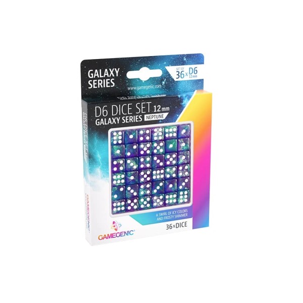 Galaxy Series - Neptune - D6 Dice Set 12 mm