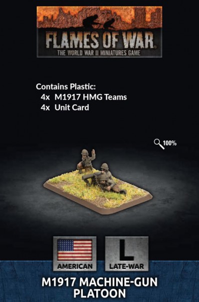 Flames of War US: US Army M1917 MG Platoon (x4 Plastic)