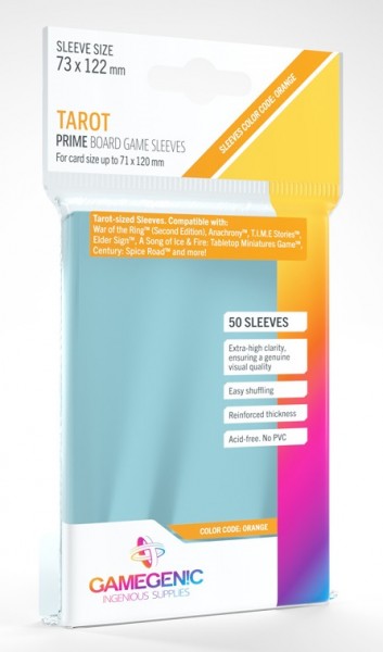 Gamegenic PRIME Tarot-Sized Sleeves 73 x 122 mm - Clear (50)