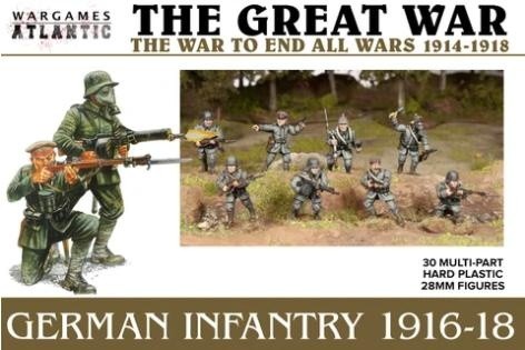 Wargames Atlantic: WW1 German Infantry 1916-18 (x30 Plastic)