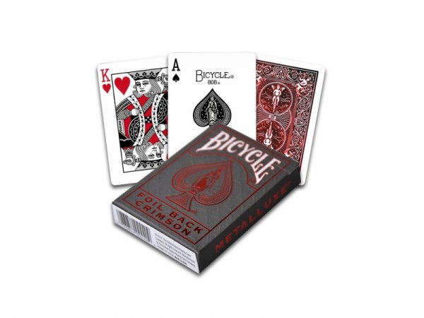 Poker: Bicycle Playing Cards Foil Back Metalluxe Crimson V2 (Poker)