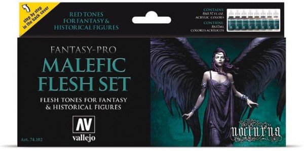 Vallejo Model Color: Model Color Set Fantasy-Pro Malefic Flesh (8)