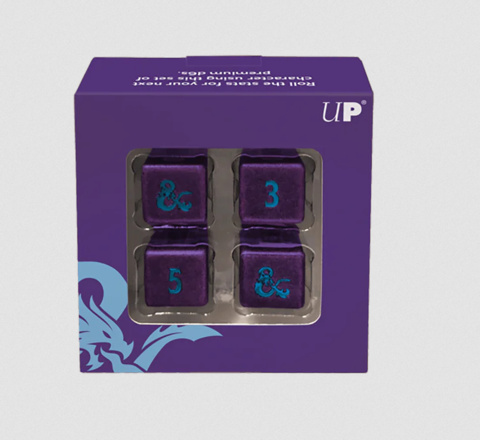 Phandelver Campaign 4D6 Heavy Metal Dice "Royal Purple and Sky Blue" for Dungeons & Dragons