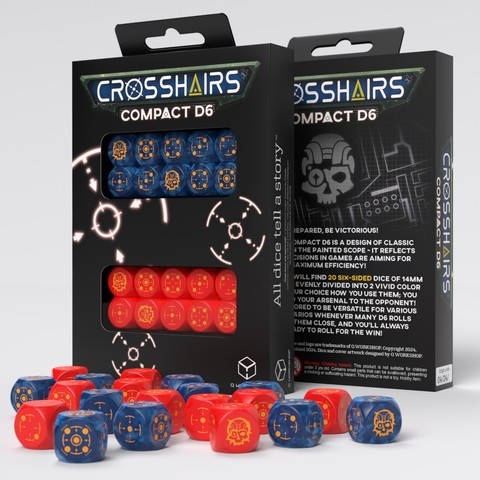 Würfelset: 20 Würfel 6-seitig Crosshairs Compact D6: Cobalt&Red