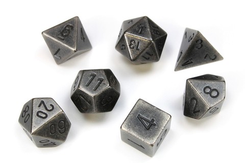 Würfel-Set Solid Dark Metal Colour Poly 7 dice set