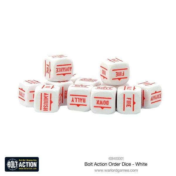 Bolt Action: Order Dice White (12)
