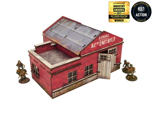 Bolt Action: WW2 Normandy Garage with Petrol Station PREPAINTED