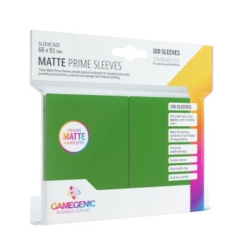 Gamegenic MATTE Prime Sleeves Green (100 Sleeves)