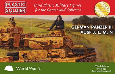 Plastic Soldier: 1/72 Panzer III Ausf. J,L,M,N (Plastik x3)