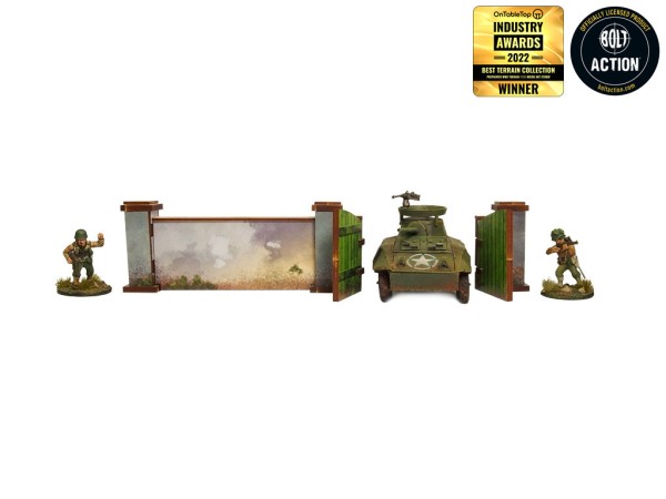 Bolt Action: WW2 Normandy Wall with Gate (high) PREPAINTED
