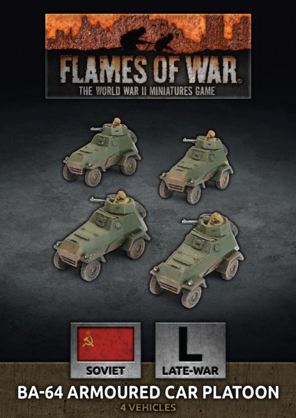 Flames of War SU: BA-64 Armoured Car Platoon (x4 Plastik)