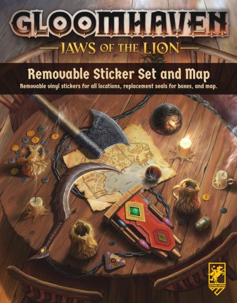 Gloomhaven Jaws of the Lion Removable Sticker Sheet and Map (EN)