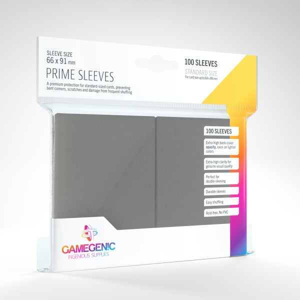 Gamegenic PRIME Standard Card Game Sleeves 66 x 91 (grey)