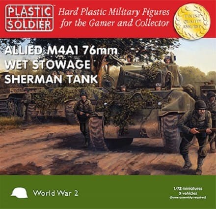 Plastic Soldier: 1/72 Sherman M4A1 76mm Wet (Plastik x3)