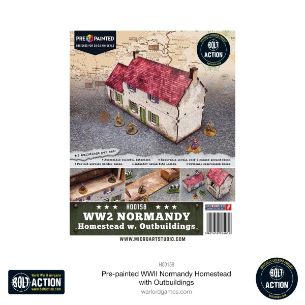 Bolt Action: WW2 Normandy Homestead with Outbuildings (Prepainted)
