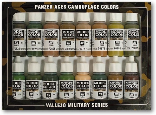 Vallejo Model Color: Panzer Aces Set (16 Farben) (Camouflage for Patterns)