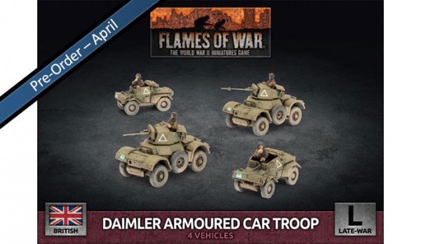 Flames of War BR: Daimler Armoured Car Troop (x4 Plastic)