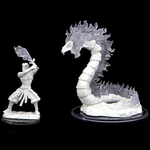 Critical Role Unpainted Miniatures - Ashari Firetamer & Inferno Serpent