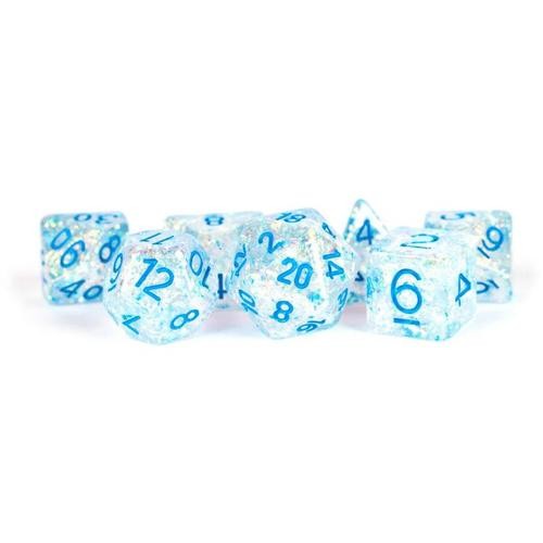 Resin Flash 16mm Dice Poly Dice Set: Clear Light Numbers