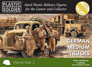 Plastic Soldier 15mm WW2 German Medium Trucks (x5)