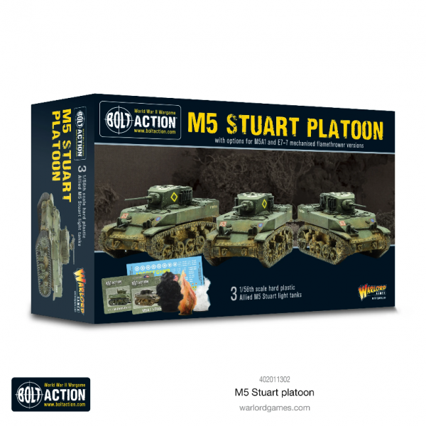 Bolt Action: US M5 Stuart Platoon (x3/Plastic)