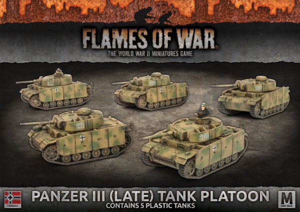 Flames of War GE: Panzer III Tank Platoon (x5 Plastik)