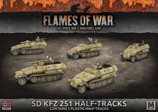 Flames of War GE: SdKfz 251/C Halftracks (x5 Plastik)
