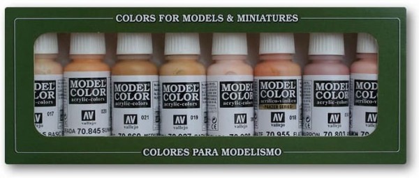 Vallejo Model Color: Set 24: Face/Skin Colours (8)