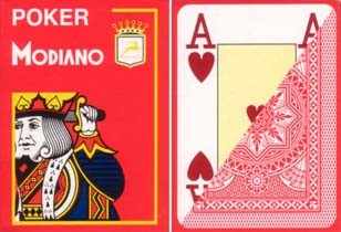 Poker: Modiano Plastico Jumbo Index 4 Eckzeichen Rot