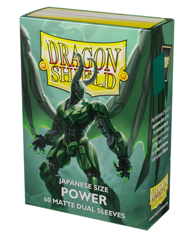 Dragon Shield Japanese Size Dual Sleeves - Metallic Green/ Power 60 Stück
