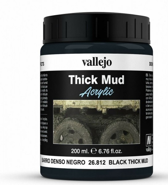 Vallejo Weathering Effects Thick Mud Black 200 ml