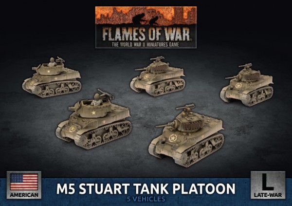 Flames of War US: US Army M5 Stuart Tank Platoon (Plastic)