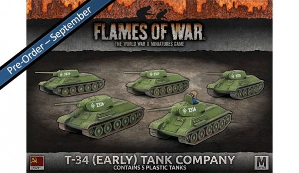 Flames of War SU: T-34 (early) Tank Company (x5 Plastik)