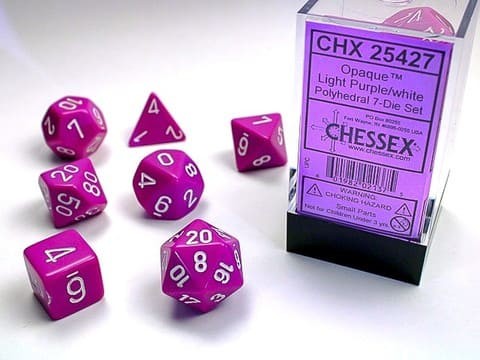 7 Würfel mehrseitig Opaque Polyhedral Light Purple/white