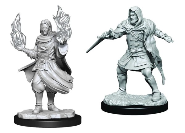 Critical Role Unpainted Miniatures - Hollow One Rogue and Sorceror Male