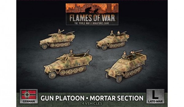 Flames of War GE: LW SdKfz 251 Gun & Mortar Section (x4 Plastik)