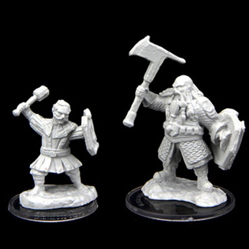 Critical Role Unpainted Miniatures - Kymal Militia Brawler & Jorenn Militia Holy Axeman