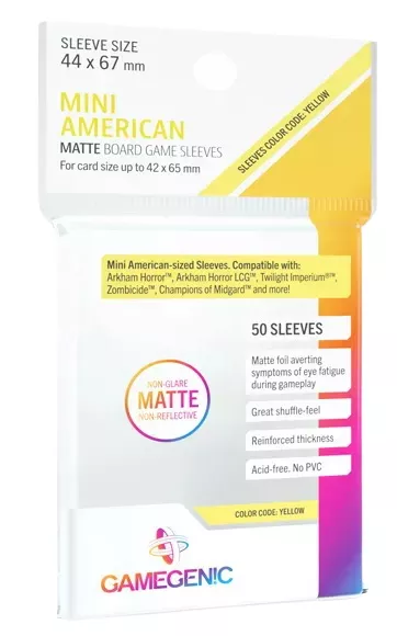 Gamegenic MATTE Mini American-Sized Sleeves 44 x 67 (yellow)