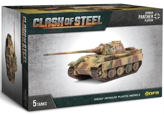Clash of Steel: Panther (8.8cm) Tank Platoon (x5 Plastic)
