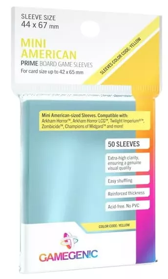 Gamegenic PRIME Mini American-Sized Sleeves 44 x 67 (yellow)