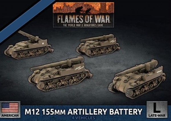 Flames of War US: M12 155mm Artillery Battery (4x)