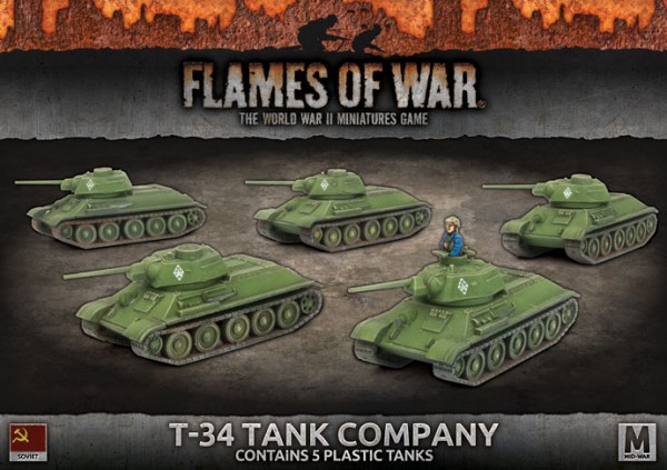 Flames of War SU: T-34 Tank Company (x5 Plastik)
