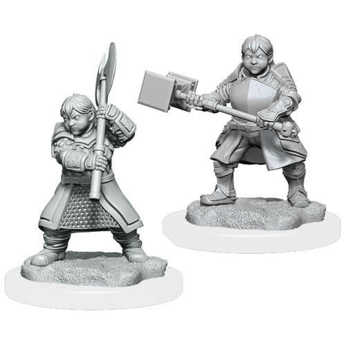 Critical Role Unpainted Miniatures - Dwarf Dwendalian Empire Fighter Female