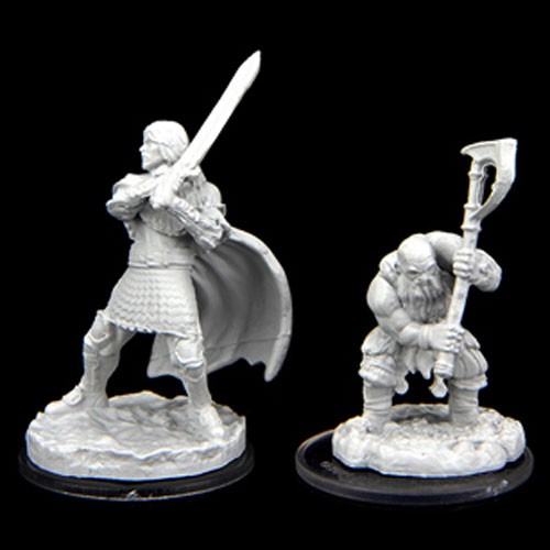 Critical Role Unpainted Miniatures - Westruun Militia Swordsman & Kraghammer Axeman