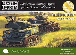 Plastic Soldier 15mm Allied M5A1 Stuart Tank x5 (für FoW)