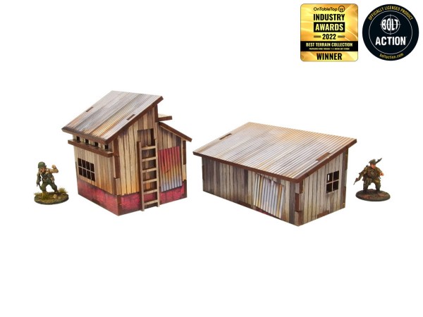 Bolt Action: WW2 Normandy Small Sheds with Dovecote PREPAINTED