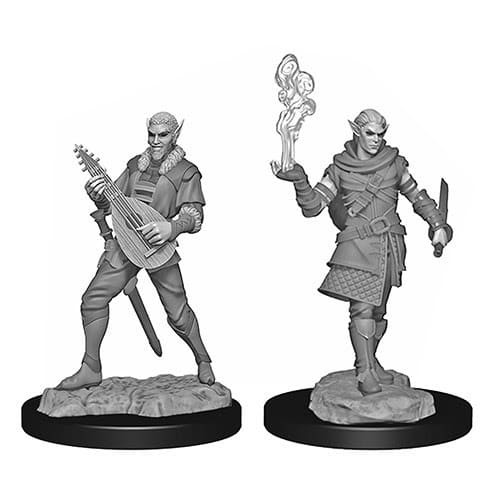 Critical Role Unpainted Miniatures - Pallid Elf Rogue and Bard Male
