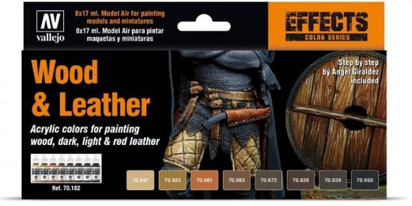 Vallejo Model Color: Model Color: Wood & Leather Set (8)