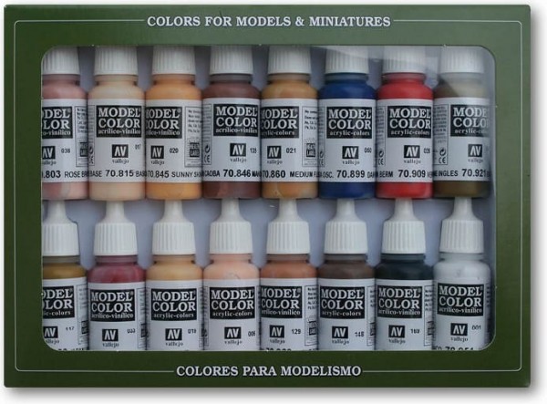 Vallejo Model Color: Set 25: Face/Skin Colours (16)