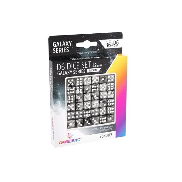 Galaxy Series - Moon - D6 Dice Set 12 mm